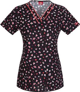 Dickies Women's EDS Print V-Neck Scrub Tops