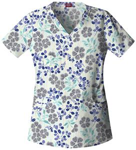 Dickies Women's Enzyme Print V-Neck Scrub Tops