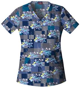 Dickies Women's Enzyme Print V-Neck Scrub Tops