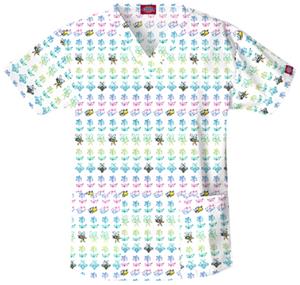Dickies Women's EDS Print V-Neck Scrub Tops