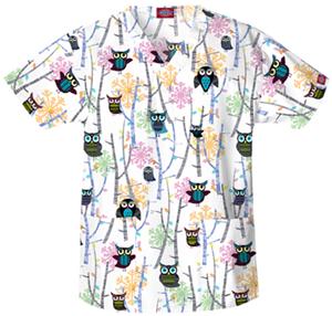 Dickies Women's EDS Print V-Neck Scrub Tops