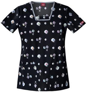 Dickies Women's EDS Print Square Neck Scrub Tops