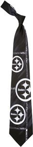 Eagles Wings NFL Steelers Brushed Steel Silk Tie