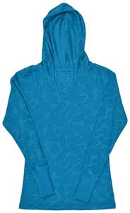 J America Womens Vanity Jersey Burnout Hoodie