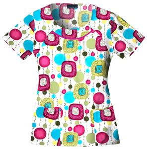 Cherokee Women's Runway Round Neck Scrub Tops