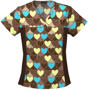 Cherokee Women's Flexibles Print V-Neck Scrub Tops
