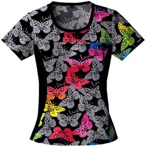 Cherokee Women's Flexibles PR Jewel Neck Scrub Top