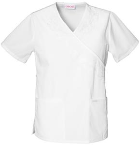 Cherokee Women's Fashion Mock Wrap Scrub Tops
