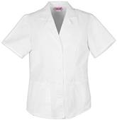 Cherokee Women's Pro White Lapel Collar Scrub Tops Cherokee Women's Pro White Lapel Collar Scrub Tops