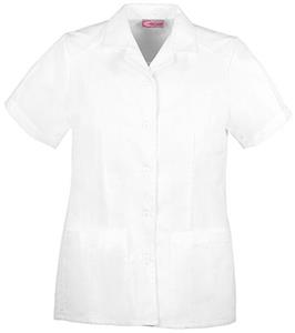 Cherokee Women's Pro White Pleated Scrub Tops