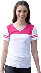 LAT Sportswear Jr V-Neck Football Tee