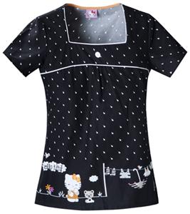 Cherokee Tooniforms Hello Kitty Rain Scrub Tops