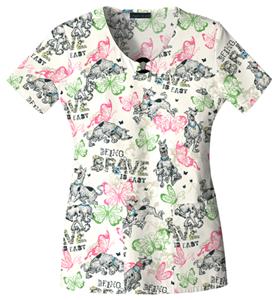 Cherokee Tooniforms Brave Is Easy Scrub Tops