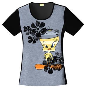 Cherokee Tooniforms Tweety Ahoy Scrub Tops