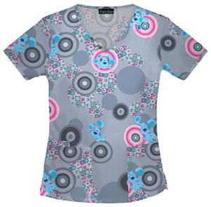 Cherokee Tooniforms Optical Blue Scrub Tops