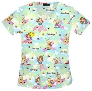 Cherokee Tooniforms Love Bugs Scrub Tops