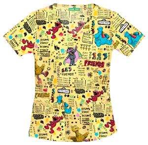 Cherokee Tooniforms Sesame 123 Scrub Tops
