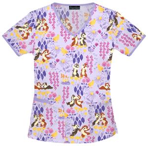 Cherokee Tooniforms Flower Friends Scrub Tops