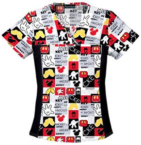 Cherokee Tooniforms Mickey In The Mix Scrub Tops
