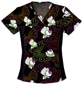 Cherokee Tooniforms Dots Of Butterflies Scrub Tops