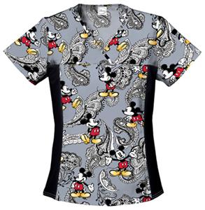 Cherokee Tooniforms Mickey Crochet Scrub Tops
