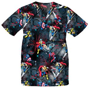 Cherokee Tooniforms Marvel Heroes Scrub Tops