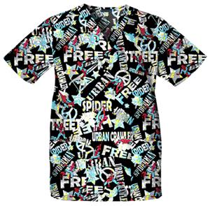 Cherokee Tooniforms Urban Spidey Scrub Tops
