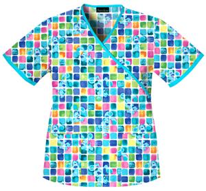 Cherokee Tooniforms Blue's Mosaic Scrub Tops