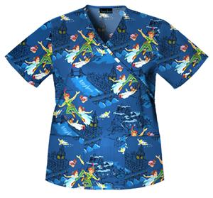 Cherokee Tooniforms Off To Neverland Scrub Tops