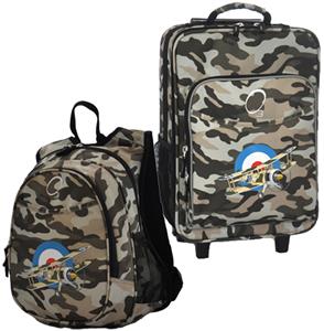 Kids Luggage & Backpack Set Camo Airplane
