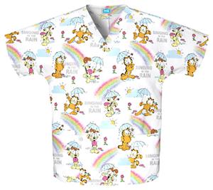 Cherokee H.Q. Singing In The Rain V-Neck Scrub Top