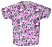 Cherokee Women's H.Q. Print V-Neck Scrub Tops Cherokee Women's H.Q. Print V-Neck Scrub Tops
