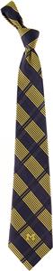 Eagles Wings NCAA Michigan Woven Plaid Tie