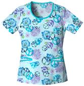 Cherokee Love This Life Scoop Neck Scrub Tops