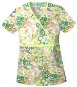 Cherokee Women's H.Q. Print Mock Wrap Scrub Tops