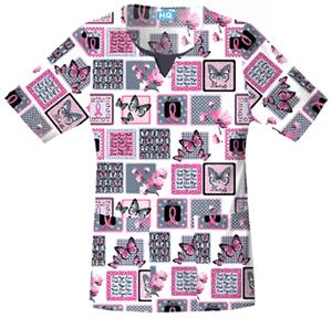 Cherokee Women's H.Q. Print Scoop Neck Scrub Tops
