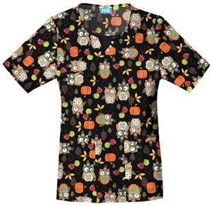 Cherokee Women's H.Q. Print Scoop Neck Scrub Tops
