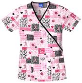 Cherokee Women's H.Q. Print Mock Wrap Scrub Tops