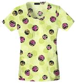 Cherokee Women's Basic Print Scoop Neck Scrub Top