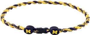 Eagles Wings NCAA Michigan Titanium Twist Necklace