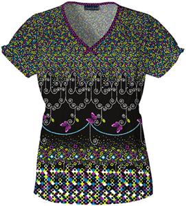 Cherokee Two Times The Beauty V-Neck Scrub Tops