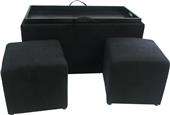 Convenience Concepts Black Storage Bench w/Ottoman