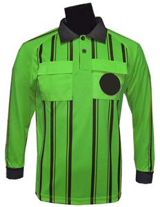 New Style Soccer Referee Jerseys Long Sleeve-LIME