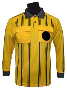 New Style Soccer Referee Jerseys Long Sleeve-GOLD