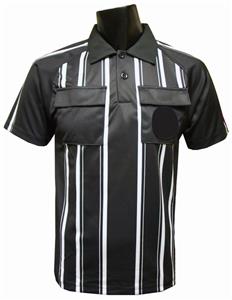 New Style Soccer Referee Jersey Short Sleeve-BLACK