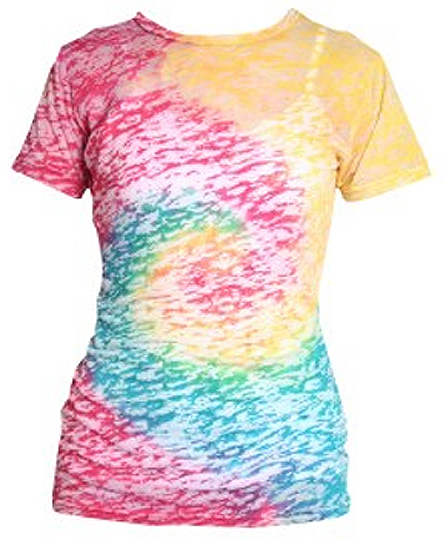 Boxercraft Womens Rainbow Tie Dye Burn Out Tees Soccer Equipment And Gear