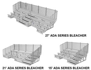 NRS ADA Series Bleachers w/Picket Guardrail