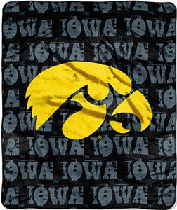 Northwest NCAA Univ of Iowa Grunge Raschel Throw