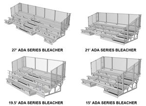 NRS ADA Series Bleachers w/Chainlink Guardrail
