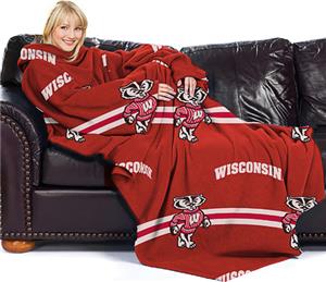 Northwest NCAA Wisconsin Comfy Throw (Stripes)